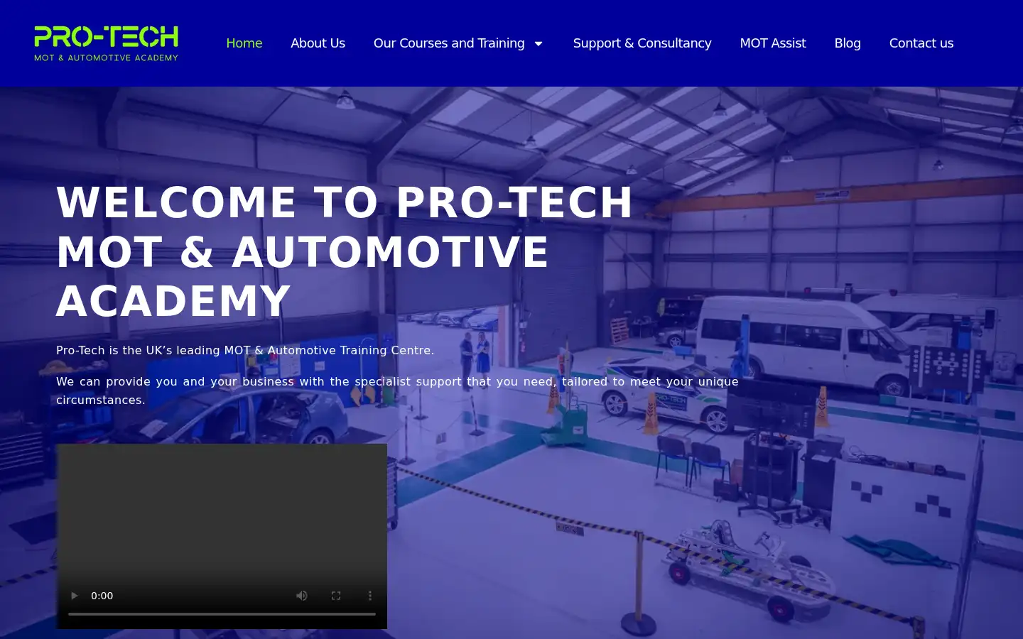 Screenshot of pro-techacademy.co.uk