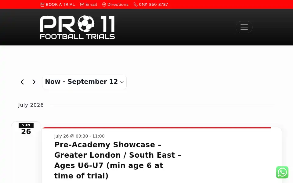 Screenshot of pro11trials.co.uk