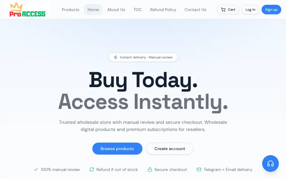 Screenshot of proaccess.me