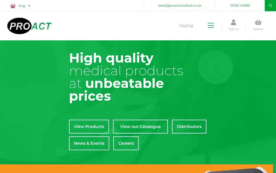 Screenshot of proactmedical.co.uk