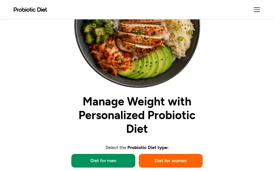 Screenshot of probiotic.diet