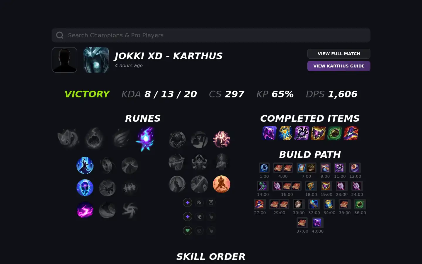Screenshot of probuilds.net