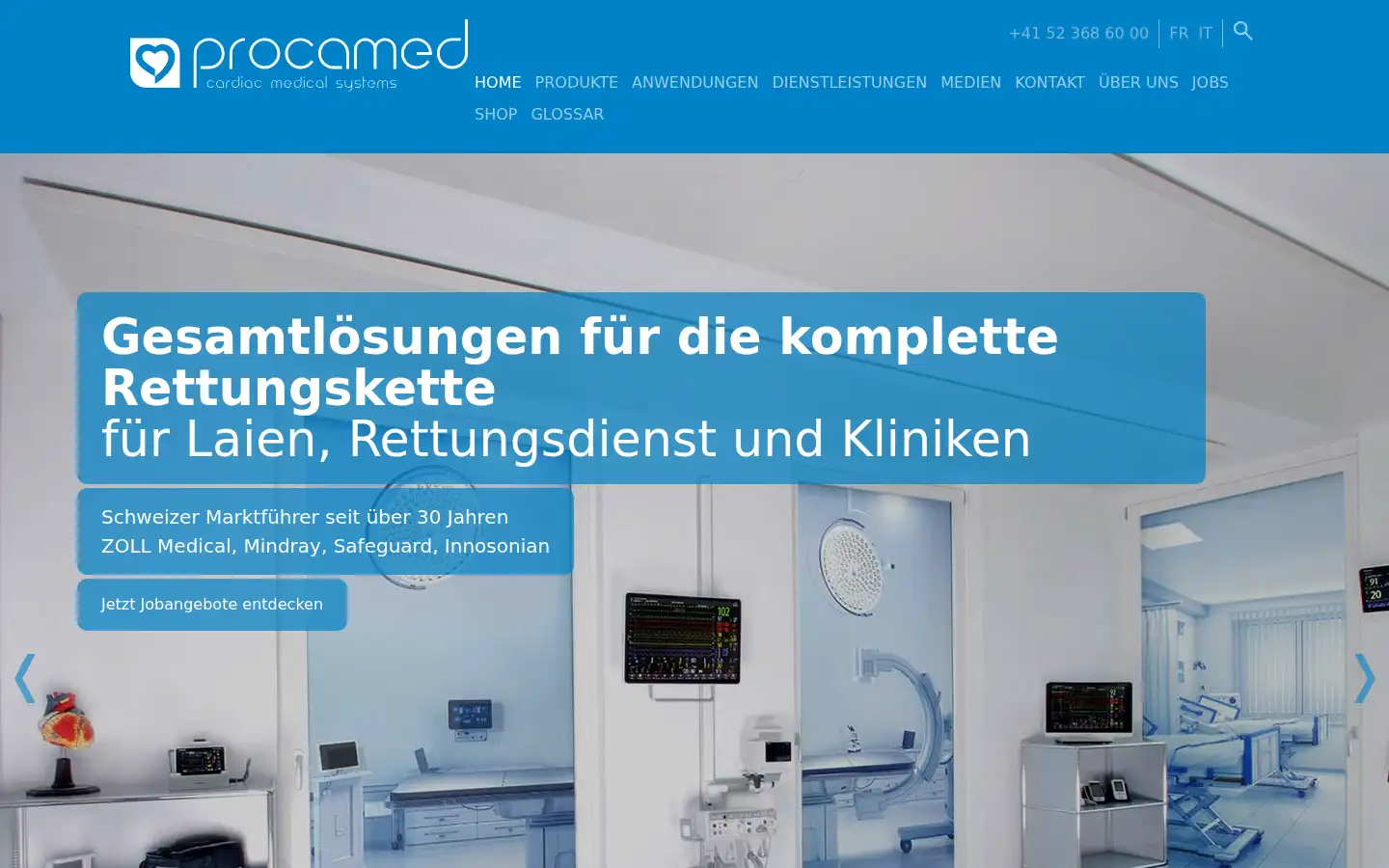 Screenshot of procamed.ch