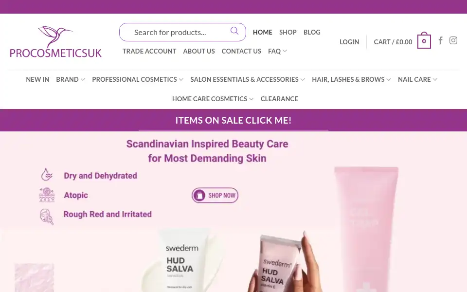 Screenshot of procosmeticsuk.co.uk