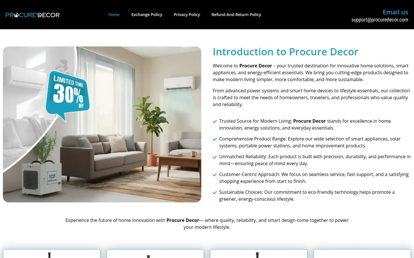 Screenshot of procuredecor.com
