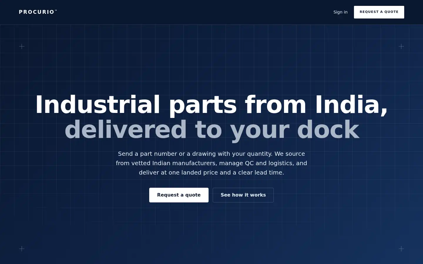 Screenshot of procurio.in