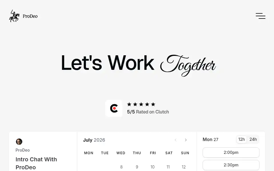 Screenshot of prodeo.agency