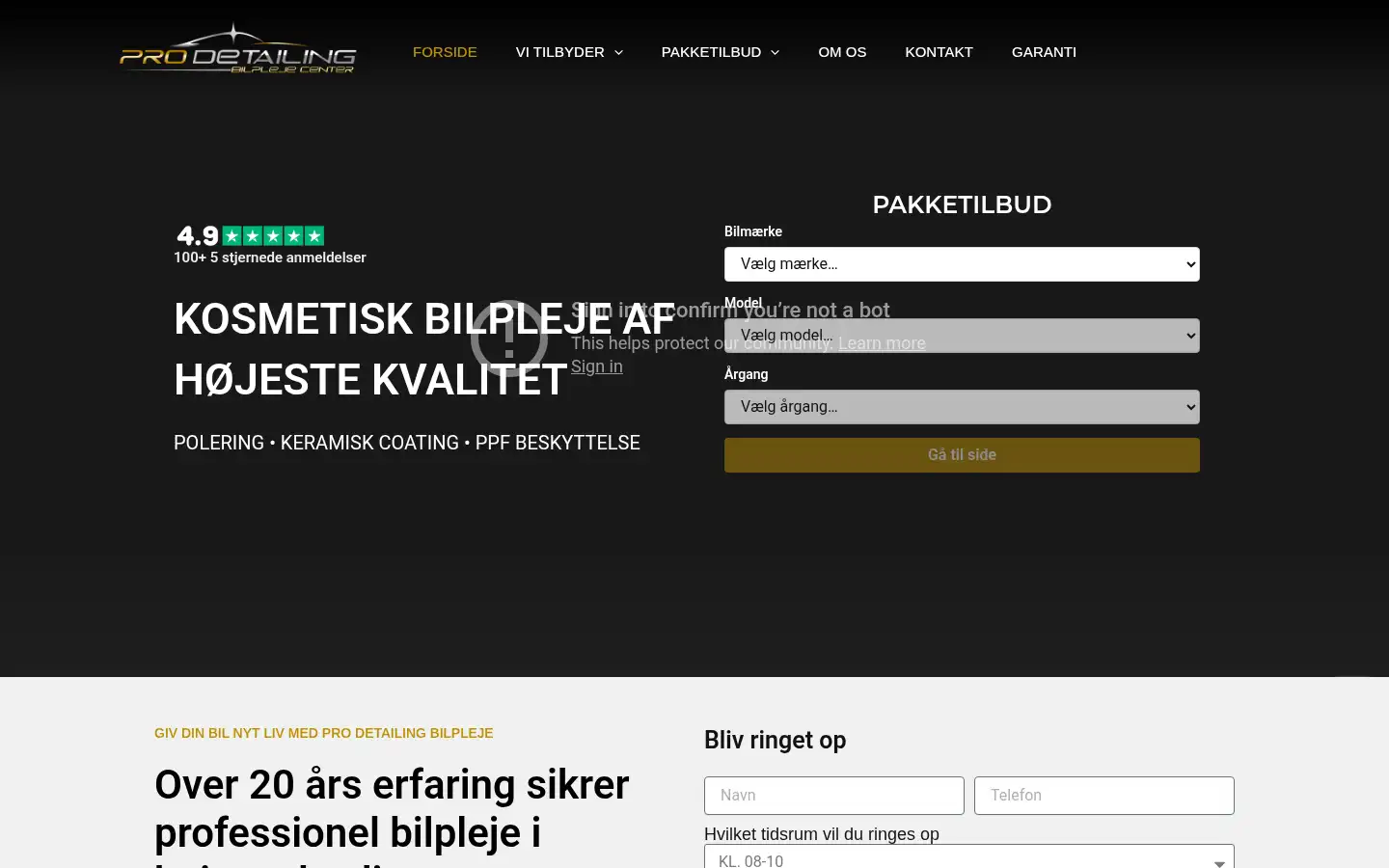 Screenshot of prodetailing.dk