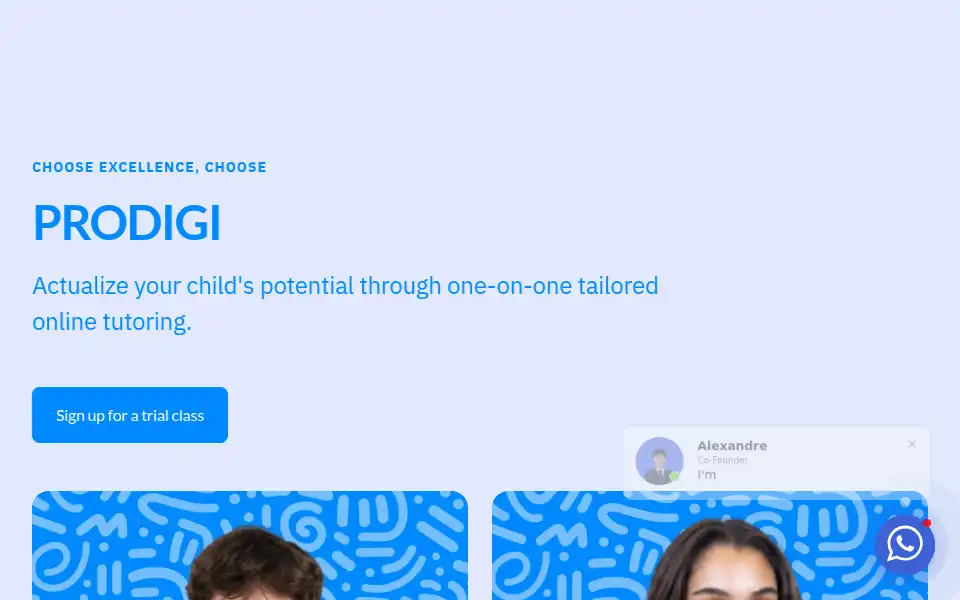 Screenshot of prodigitutoring.com