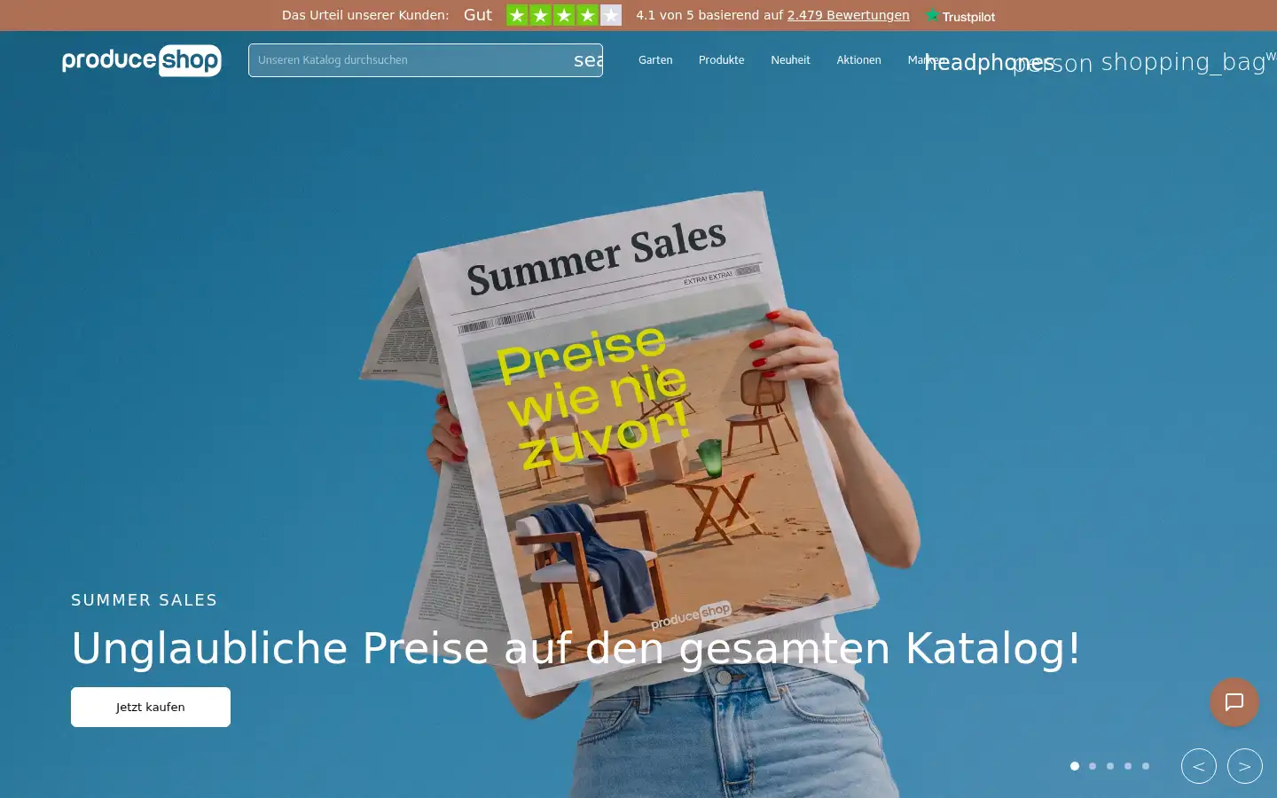 Screenshot of produceshop.de