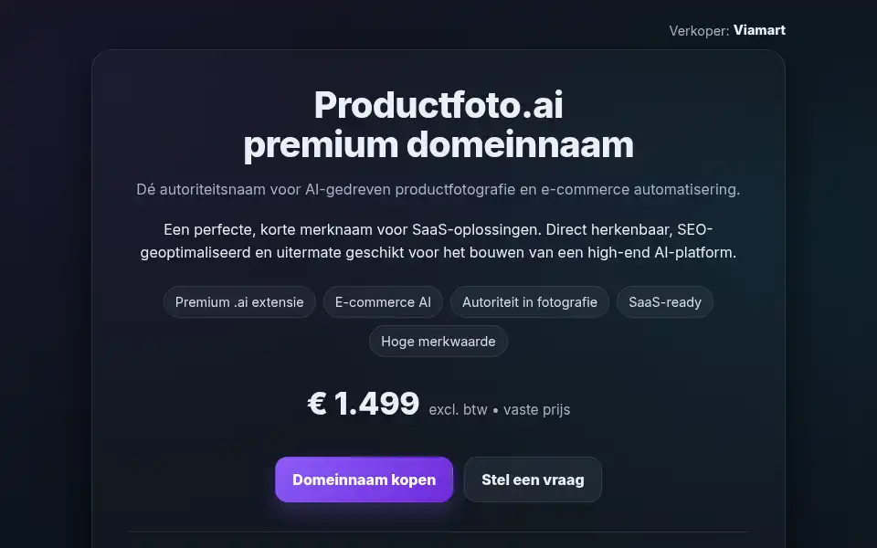 Screenshot of productfoto.ai