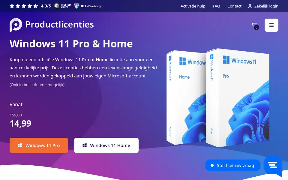 Screenshot of productlicenties.nl