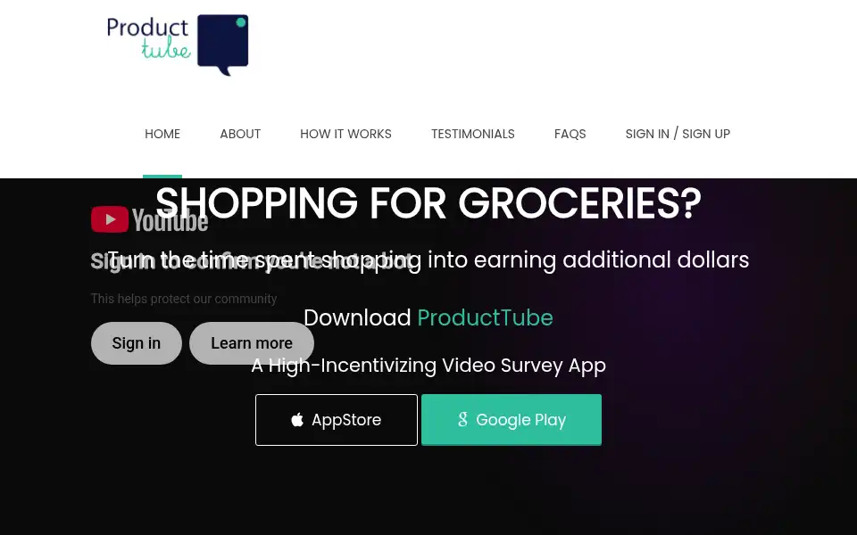 Screenshot of producttube.com