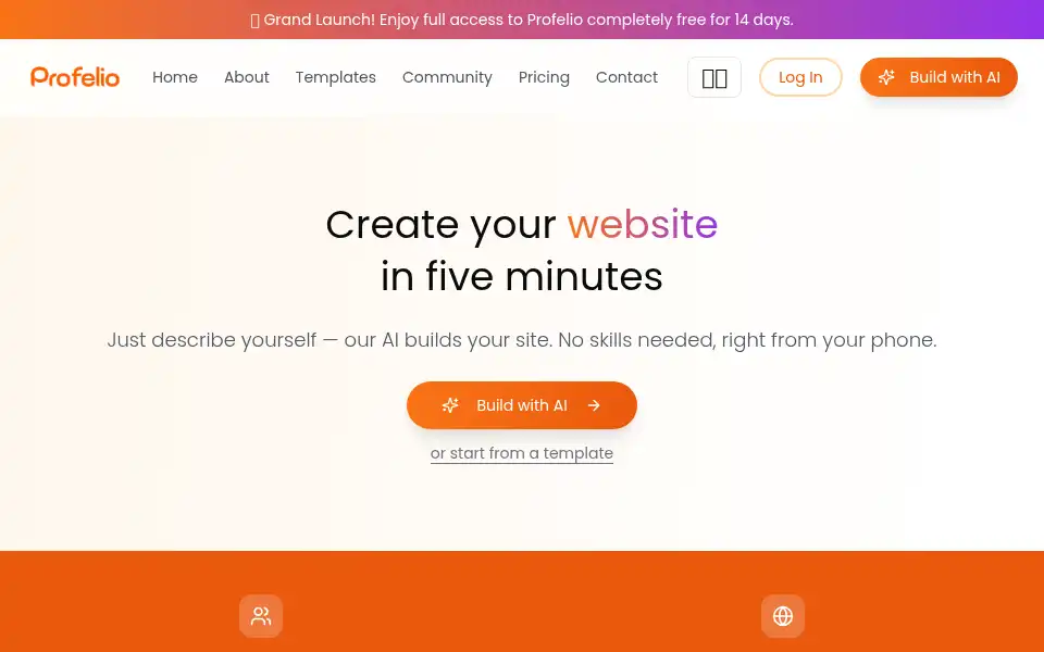 Screenshot of profelio.com
