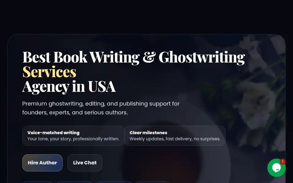 Screenshot of professionalbookwriting.com
