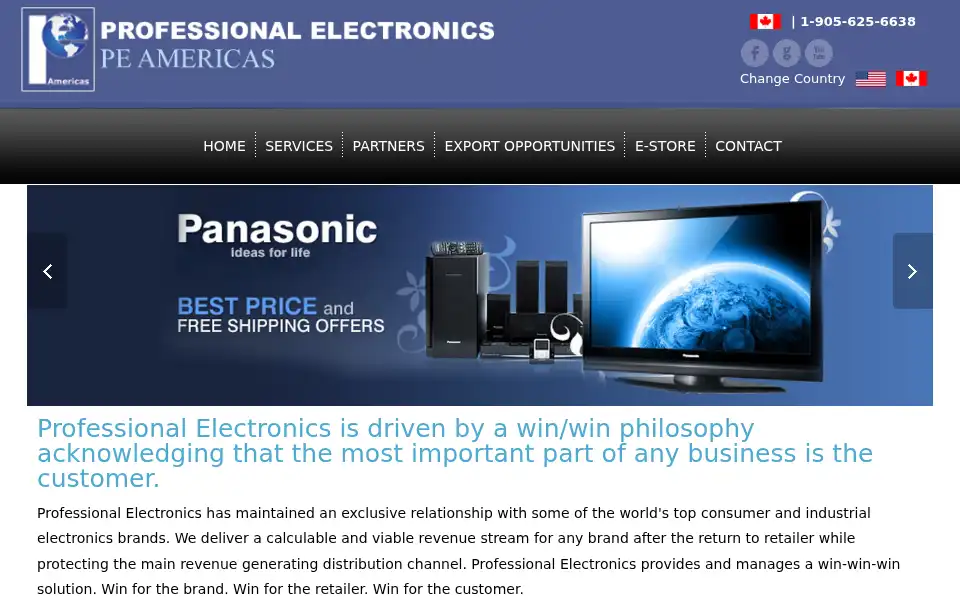 Screenshot of professionalelectronics.ca