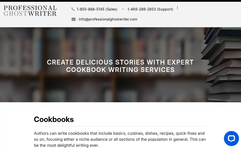 Screenshot of professionalghostwriter.com