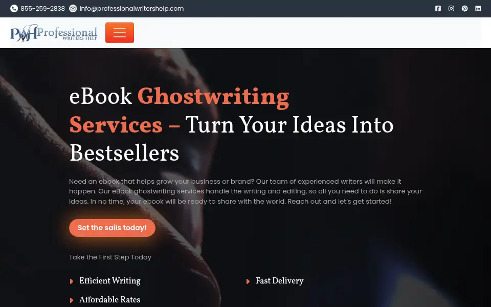 Screenshot of professionalwritershelp.com