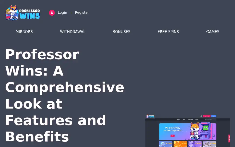 Screenshot of professorwins-casino.com