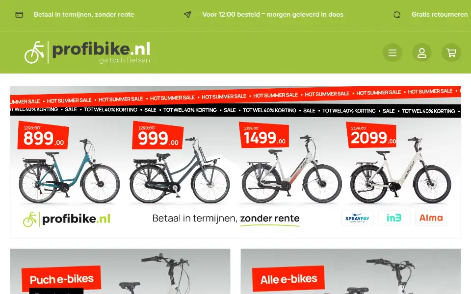 Screenshot of profibike.nl