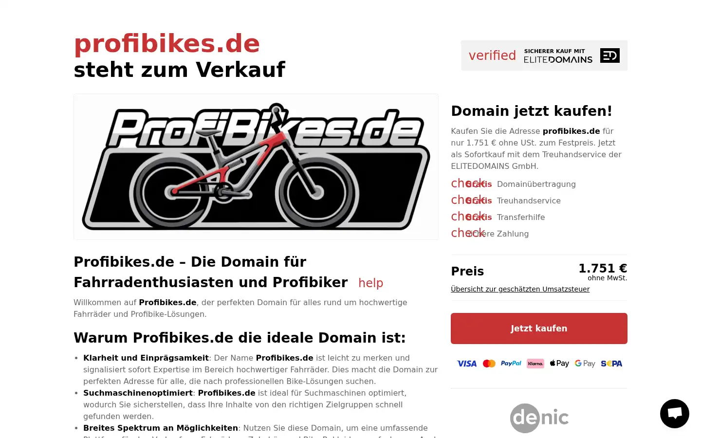 Screenshot of profibikes.de