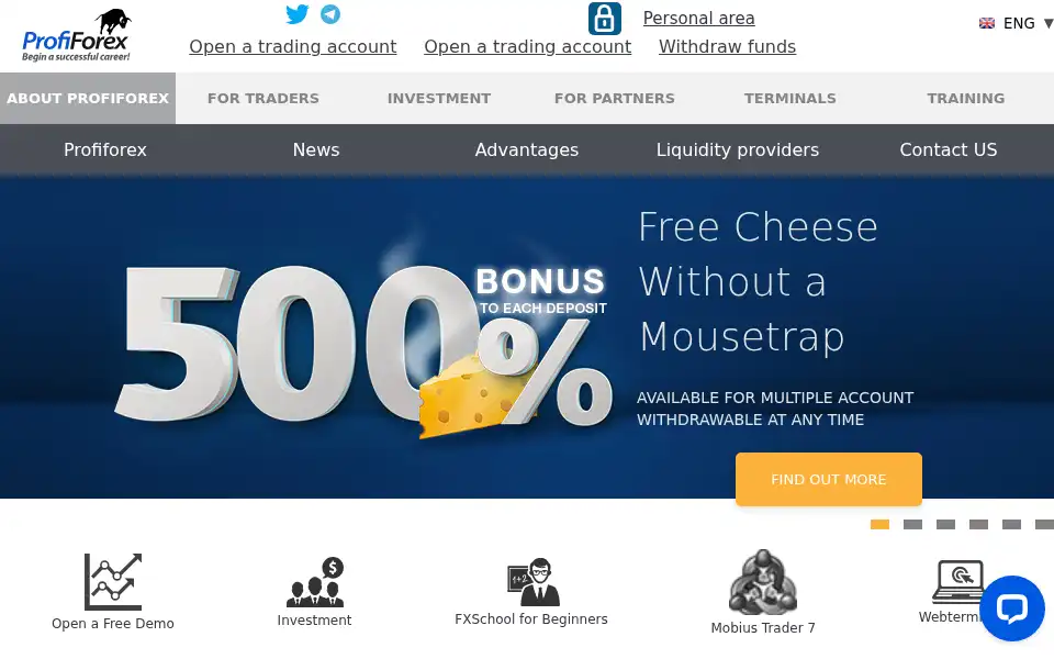 Screenshot of profiforex.com