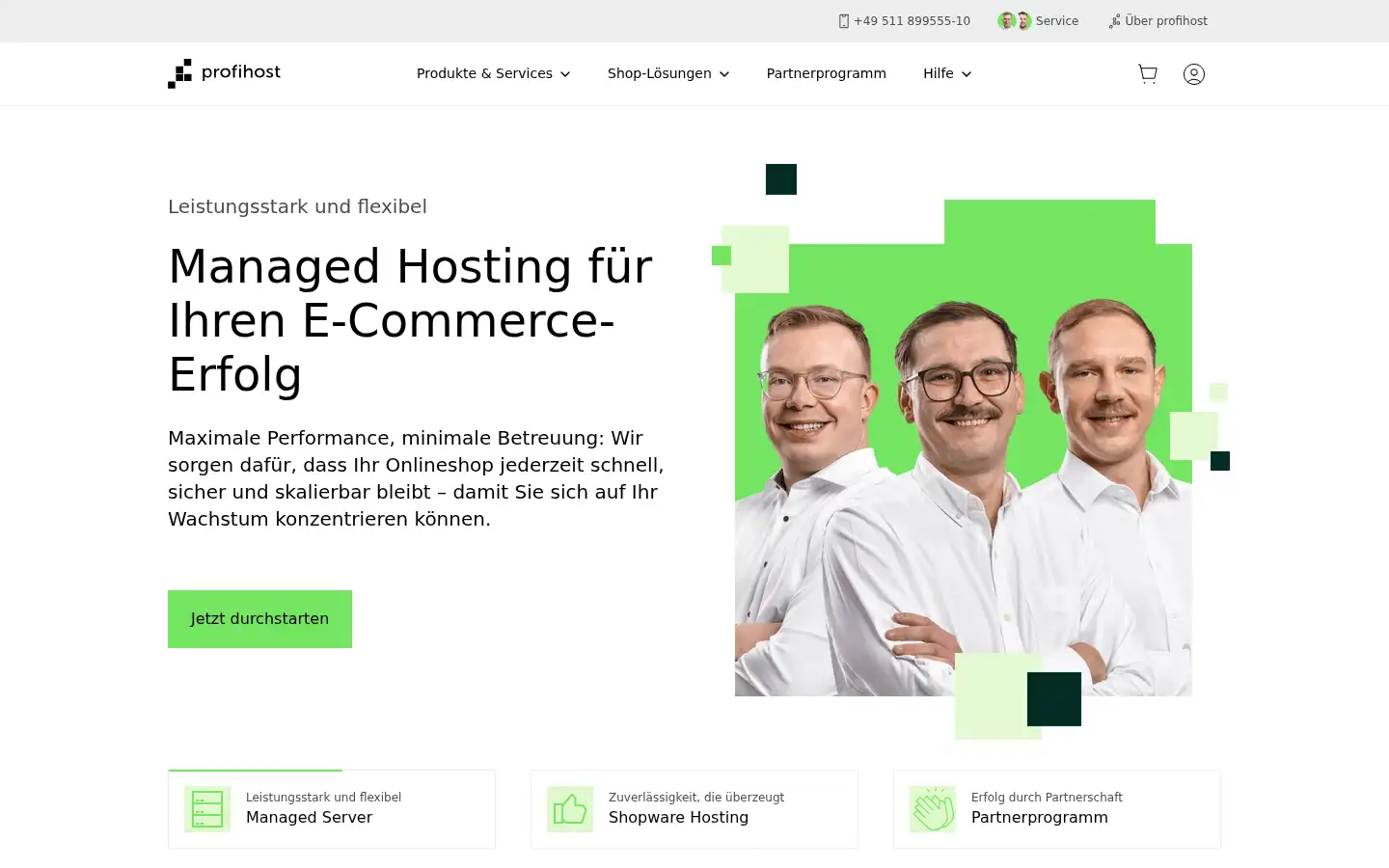 Screenshot of profihost.de