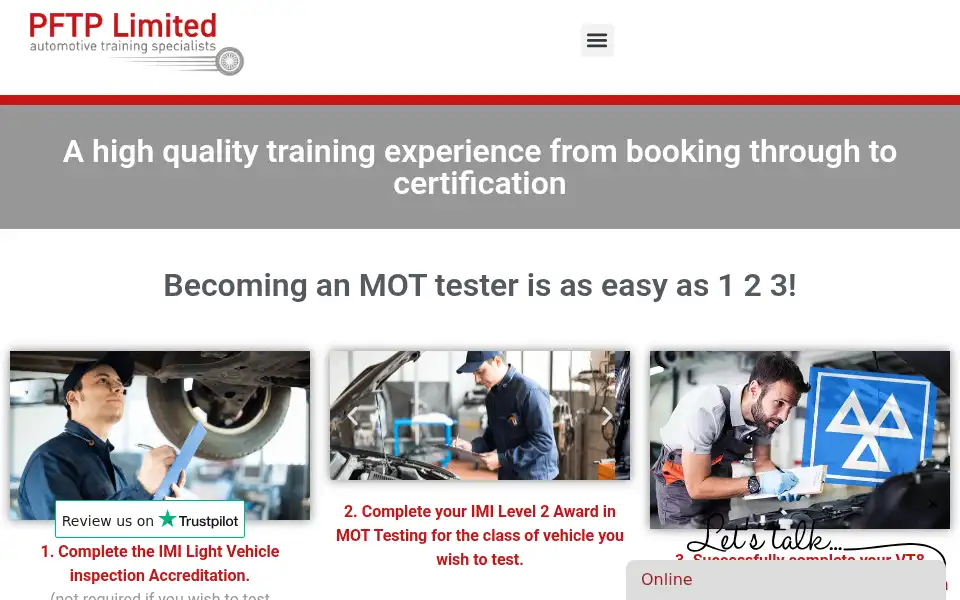 Screenshot of profitfromtraining.org.uk