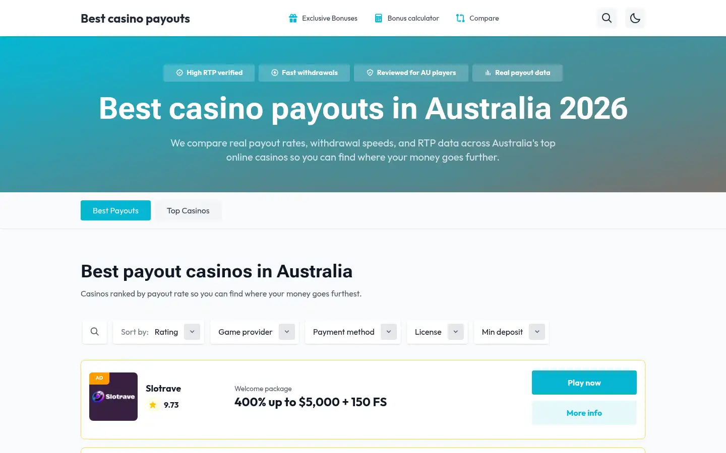 Screenshot of profittrail.net