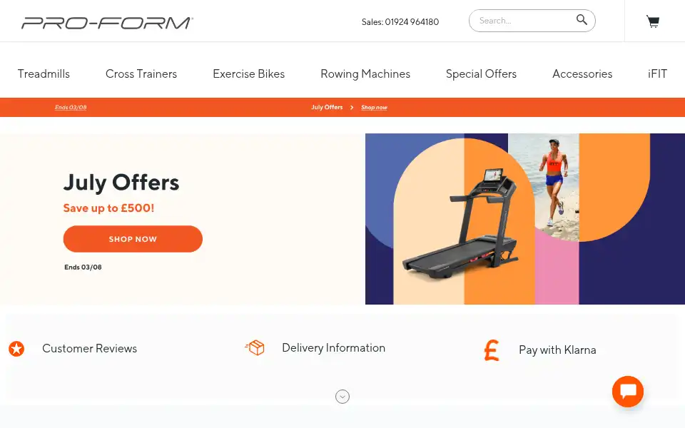 Screenshot of proformfitness.co.uk