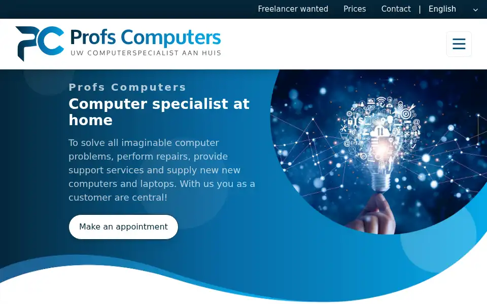 Screenshot of profscomputers.nl