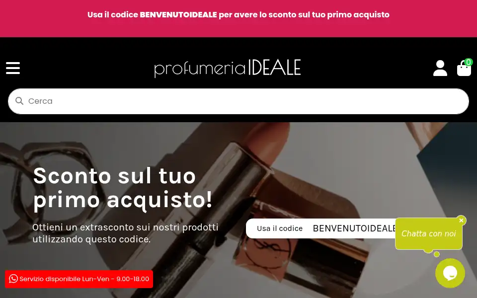 Screenshot of profumeriaideale.com