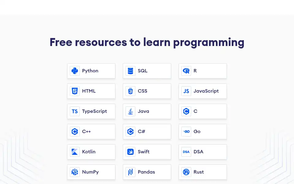 Screenshot of programiz.com