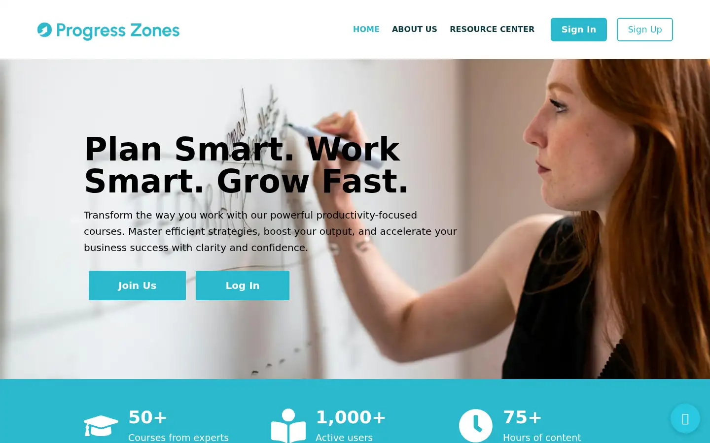 Screenshot of progresszones.com