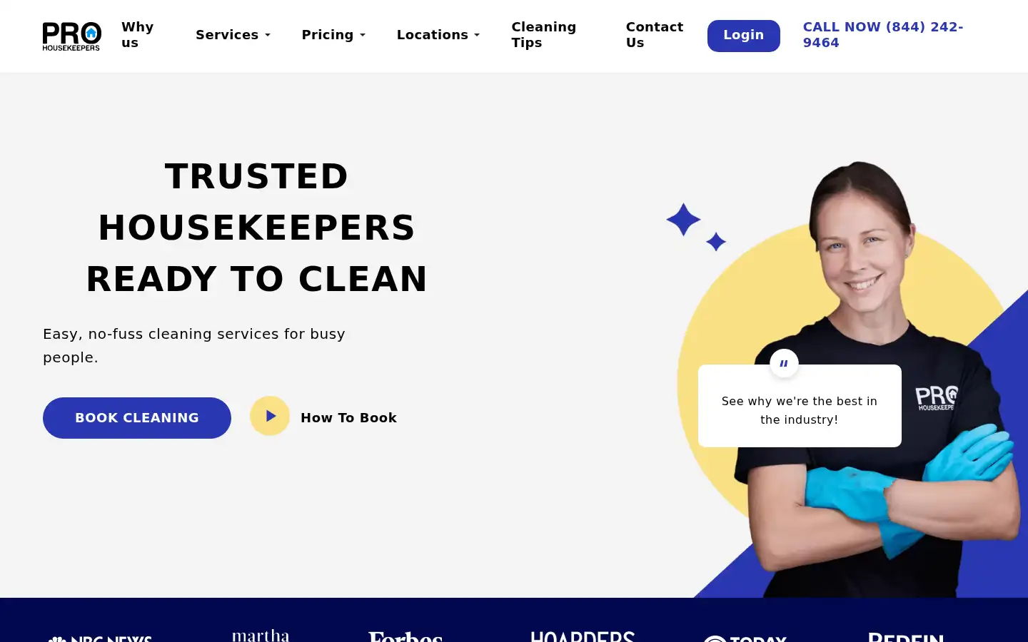 Screenshot of prohousekeepers.com