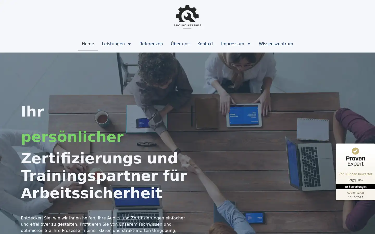 Screenshot of proindustries-bochum.com