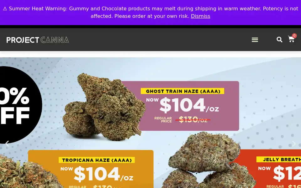 Screenshot of projectcanna.co