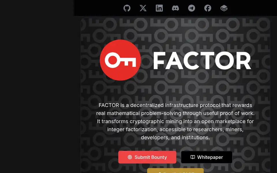 Screenshot of projectfactor.io