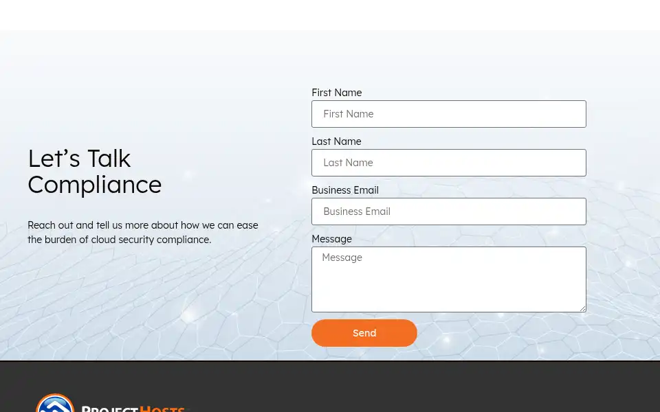 Screenshot of projecthosts.com