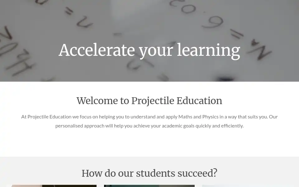 Screenshot of projectileeducation.com