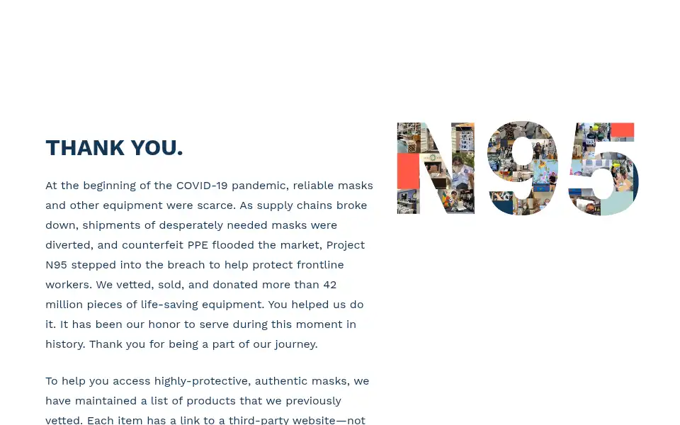 Screenshot of projectn95.org