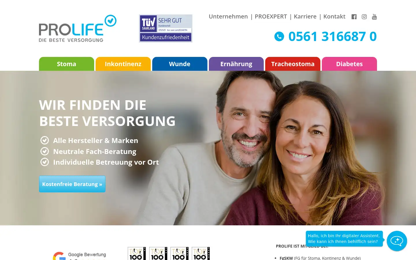 Screenshot of prolife.de