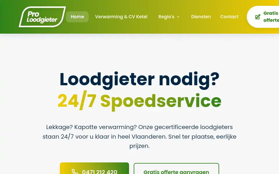 Screenshot of proloodgieter.be