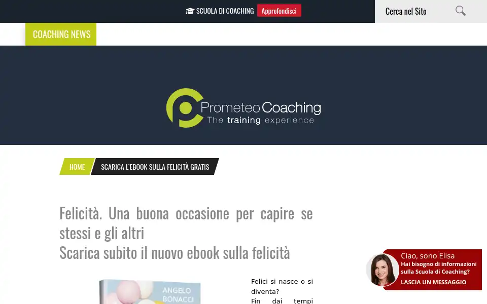 Screenshot of prometeocoaching.it