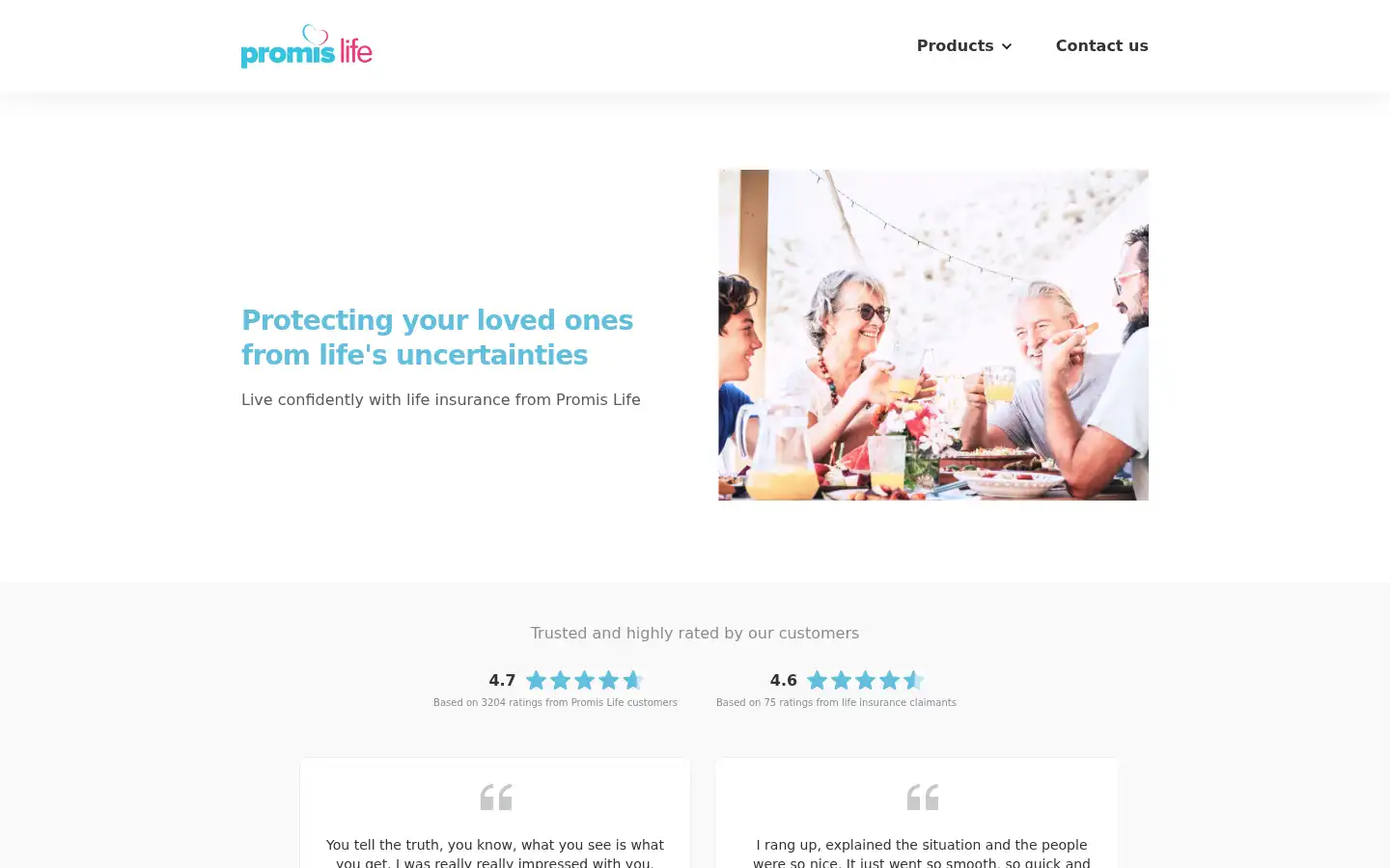 Screenshot of promislife.co.uk