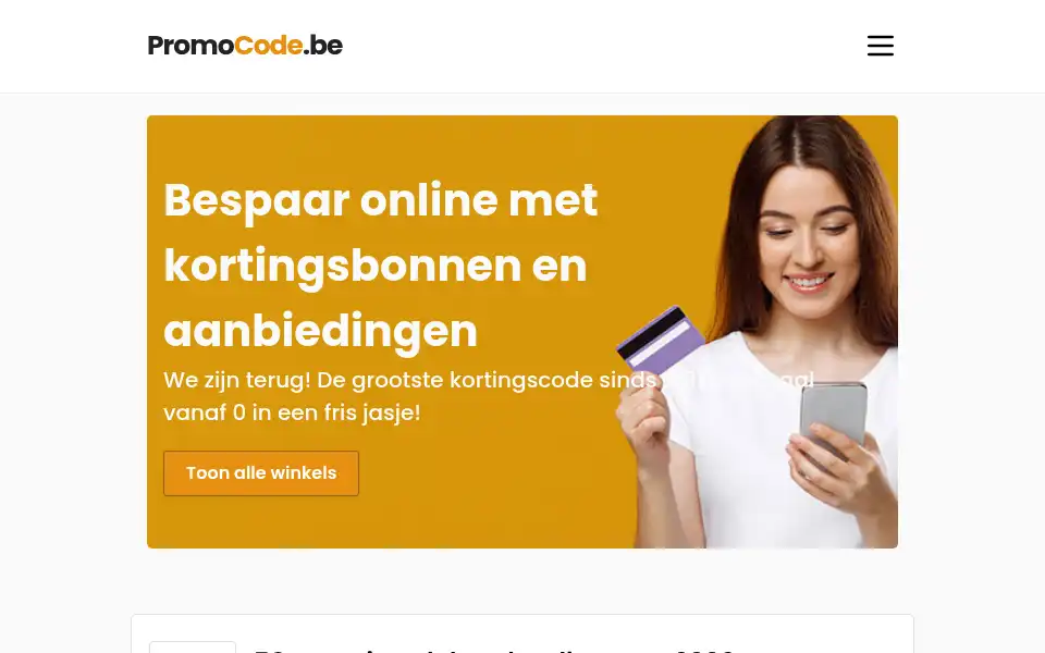 Screenshot of promo-code.be