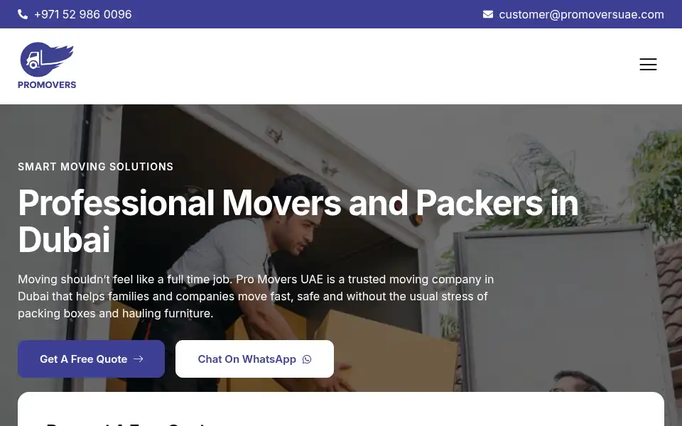 Screenshot of promoversuae.com