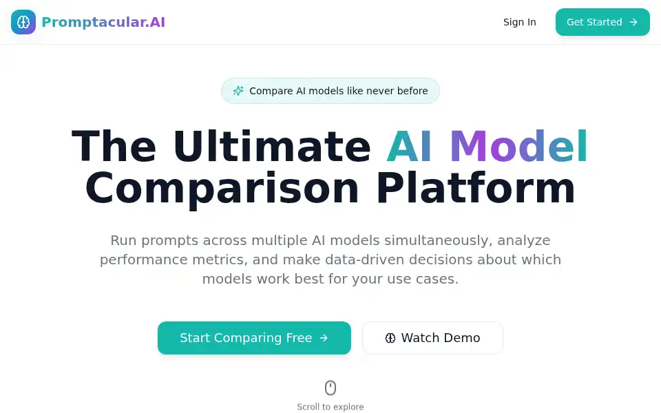 Screenshot of promptacular.ai
