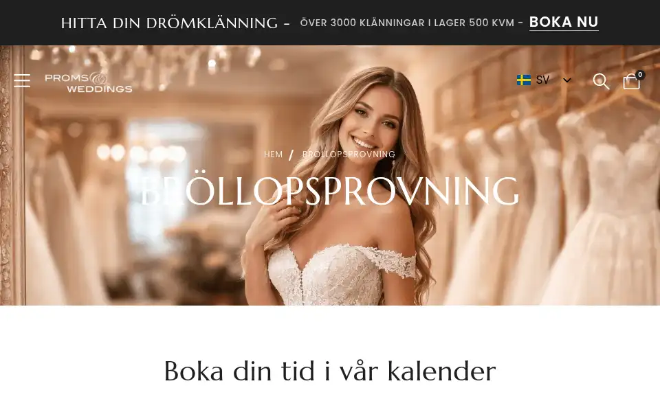 Screenshot of promsandweddings.se