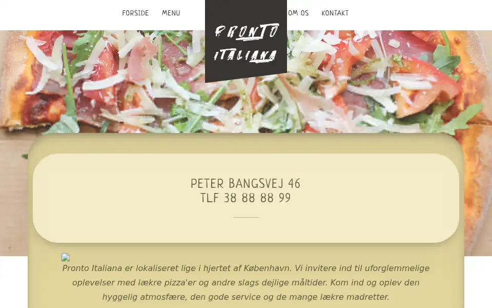 Screenshot of prontoitaliana.dk